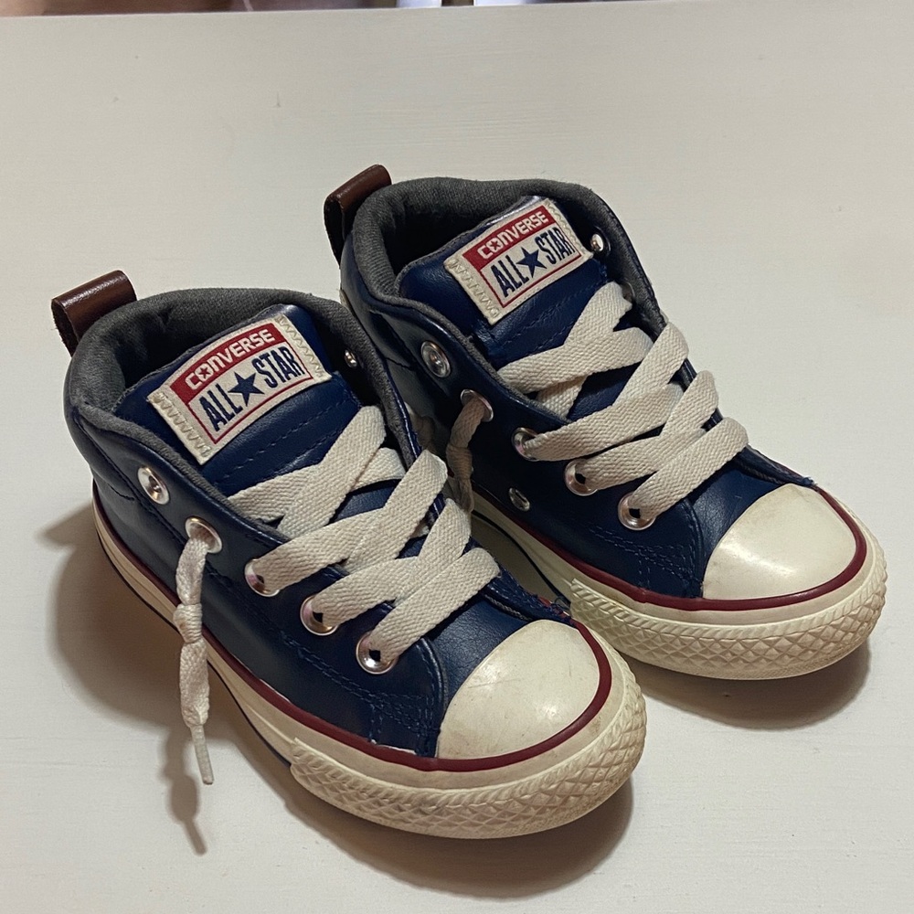 Converse All Star Navy Blue High Top Size 11 Junior No Tie